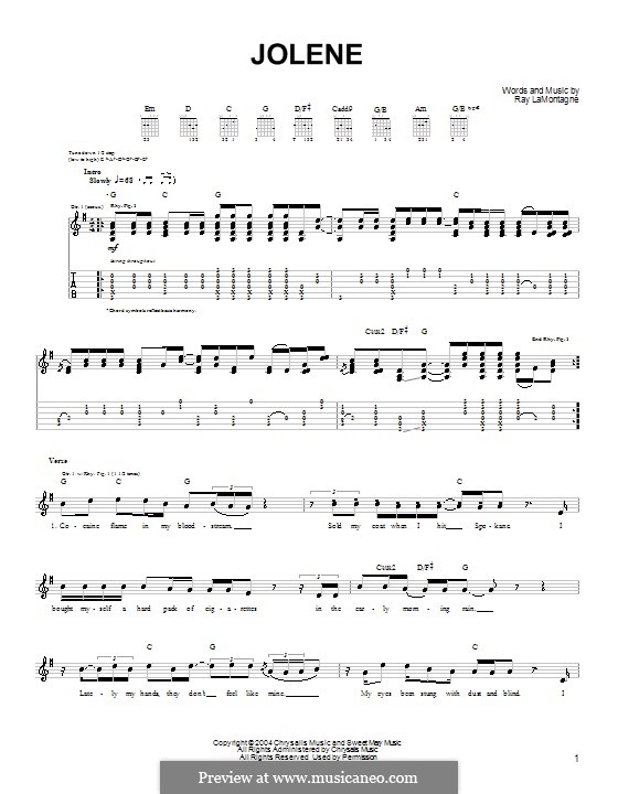 Jolene: For guitar (easy format) by Ray LaMontagne