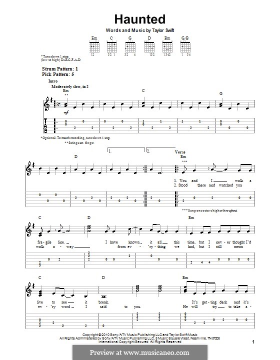 Haunted: Para guitarra (versão facil) by Taylor Swift