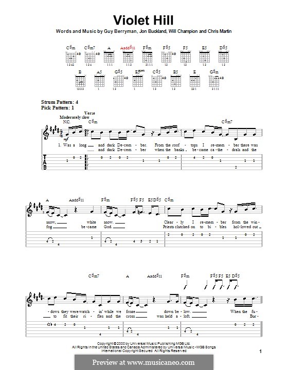 Violet Hill (Coldplay): Para guitarra (versão facil) by Chris Martin, Guy Berryman, Jonny Buckland, Will Champion