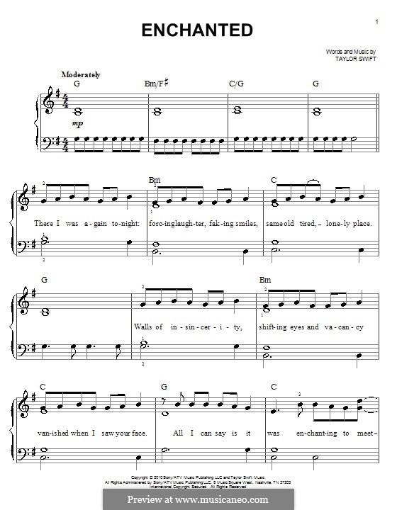 Enchanted: Facil para o piano by Taylor Swift