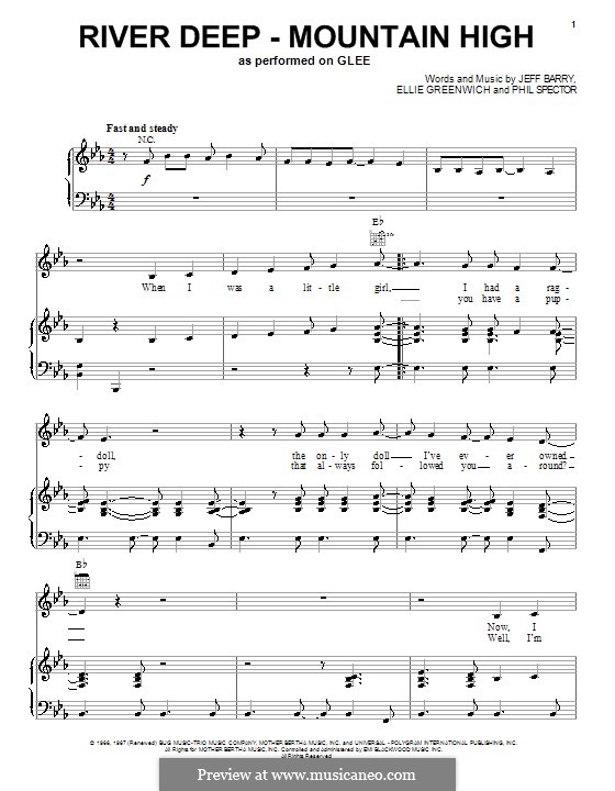 River Deep - Mountain High: Para vocais e piano (ou Guitarra) by Ellie Greenwich, Jeff Barry, Phil Spector