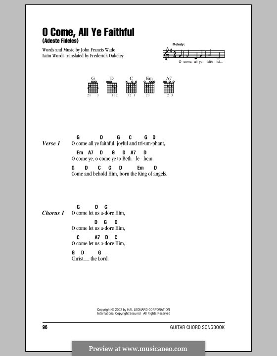 Piano-vocal score: Letras e Acordes (com caixa de acordes) by John Francis Wade