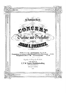 Violin Concerto in A Major, Op.6: Version for violin and piano – score by Johan Svendsen