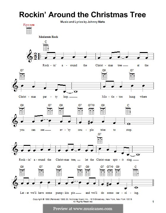 Rockin' Around the Christmas Tree: para ukulele by Johnny Marks