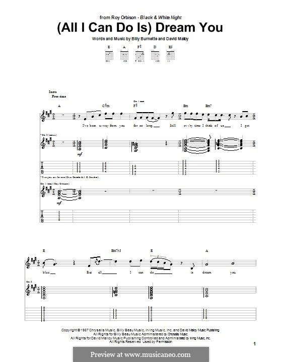 (All I Can Do Is) Dream You: Para guitarra com guia by Billy Burnette, David Malloy