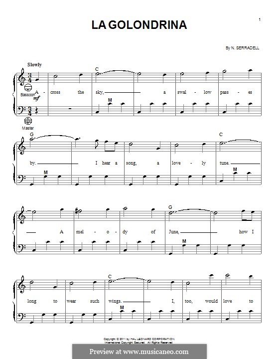 La Golondrina: para acordeão by Narciso Serradell
