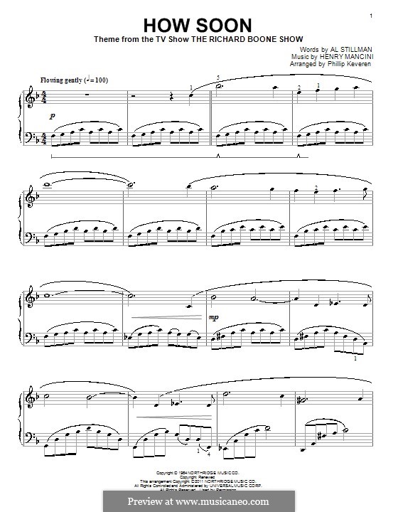How Soon: Para Piano by Henry Mancini