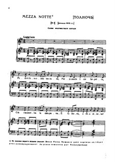 Mezza notte (Midnight), TH 91: Para vocais e piano by Pyotr Tchaikovsky