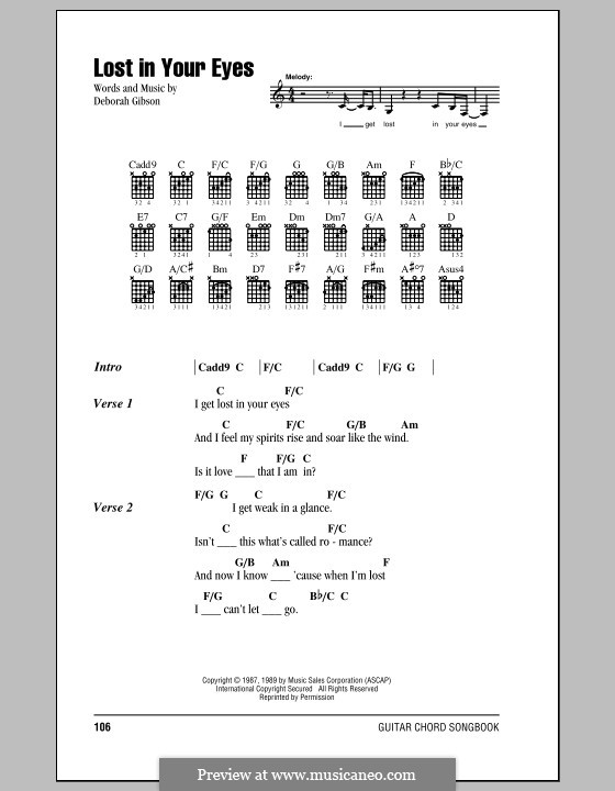 Lost in Your Eyes: Letras e Acordes (com caixa de acordes) by Debbie Gibson