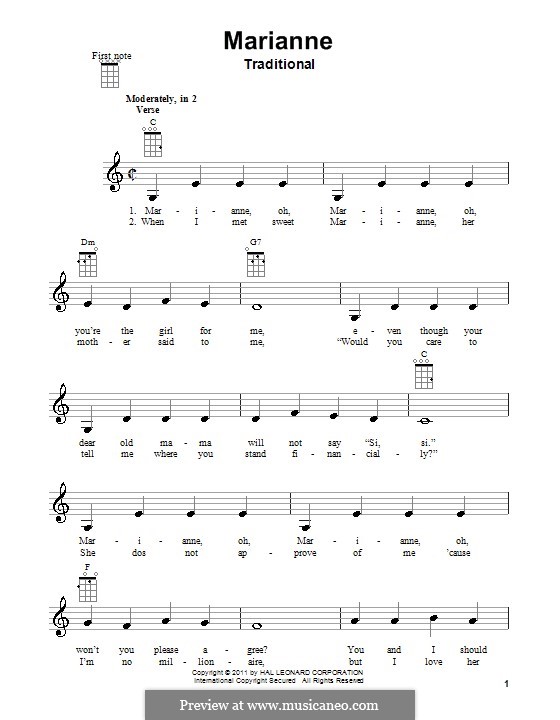 Marianne: para ukulele by folklore