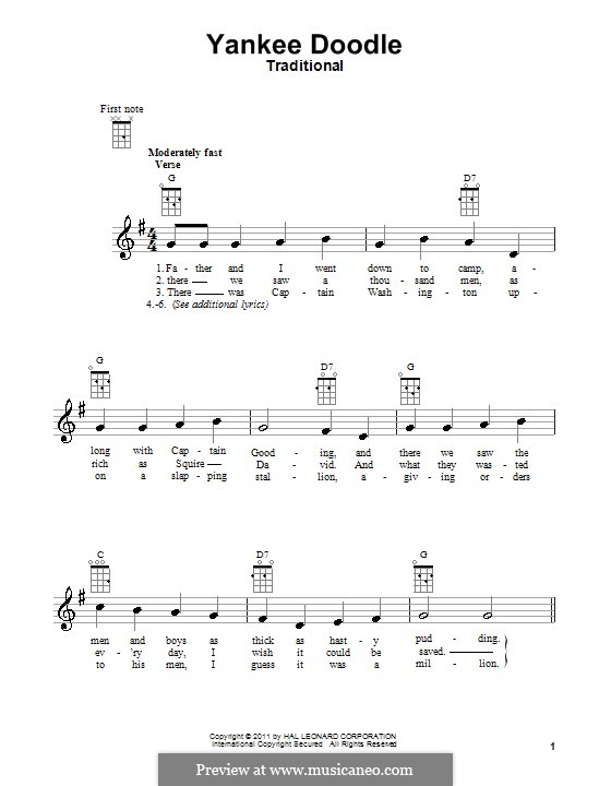 Yankee Doodle: para ukulele by folklore
