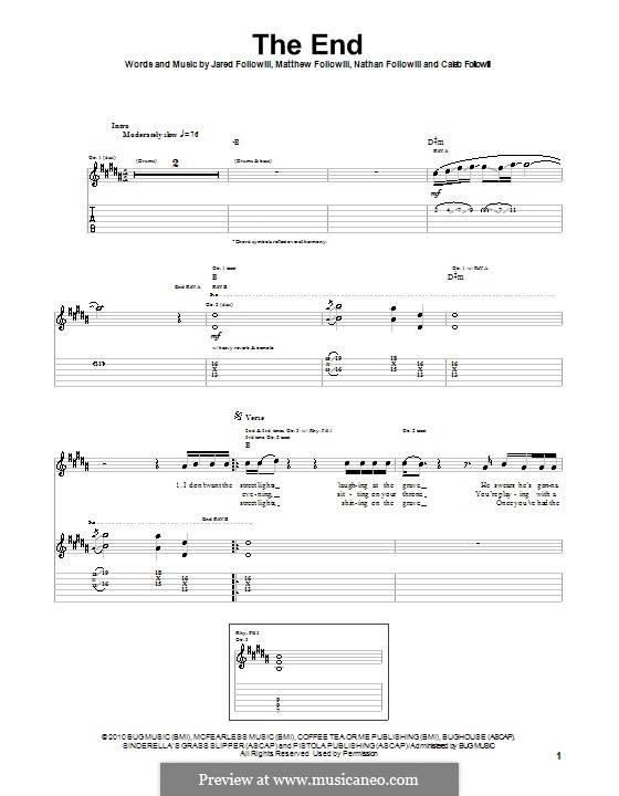 The End (Kings of Leon): Para guitarra com guia by Anthony Caleb Followill, Jared Followill, Matthew Followill, Nathan Followill