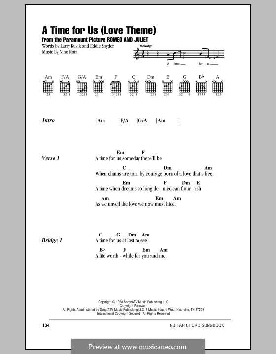 A Time for Us (Love Theme from Romeo and Juliet): Letras e Acordes by Nino Rota