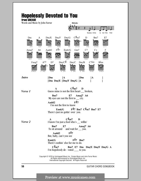 Hopelessly Devoted to You (from Grease): Letras e Acordes by John Farrar