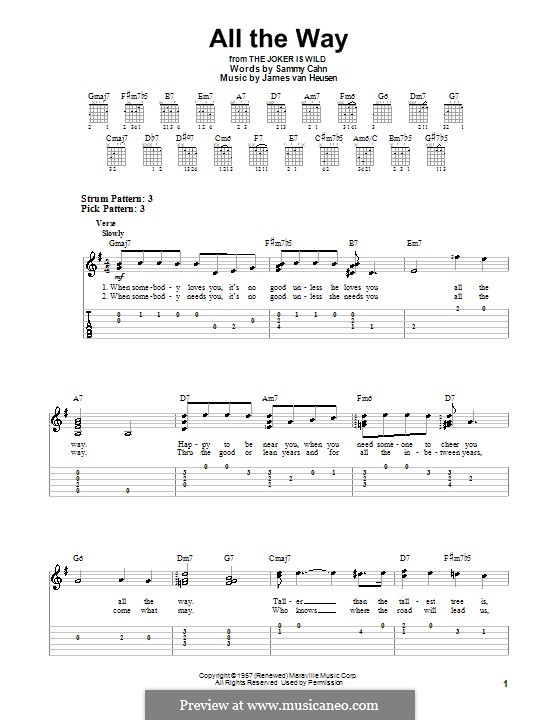 All the Way (Frank Sinatra): facil para guitarra by Jimmy Van Heusen