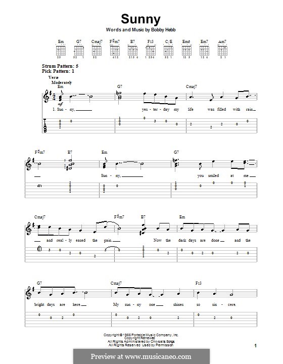 Sunny: Para guitarra (versão facil) by Bobby Hebb