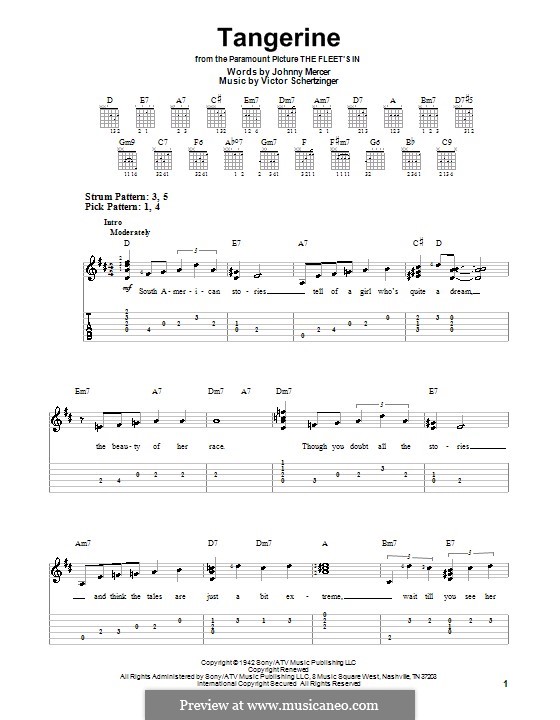 Tangerine: Para guitarra (versão facil) by Victor Schertzinger