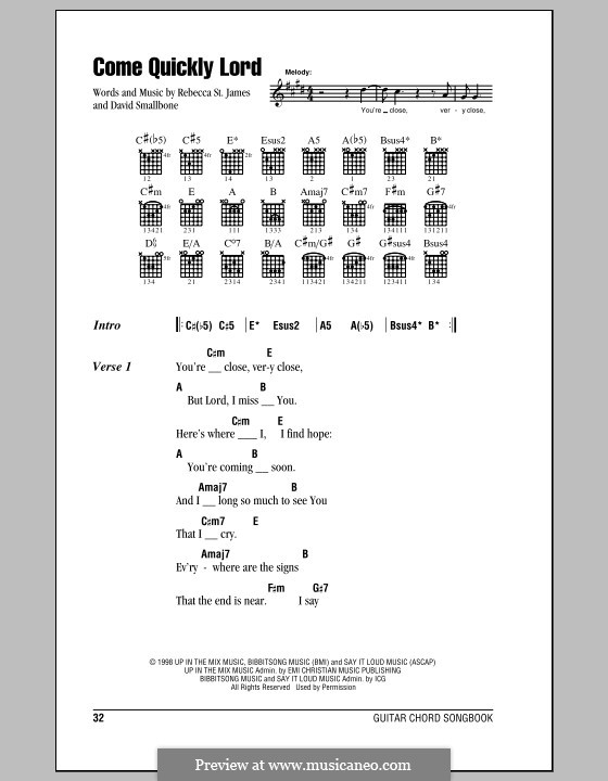 Come Quickly Lord: Letras e Acordes by David Smallbone