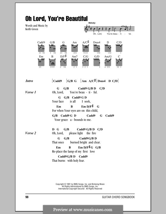 Oh Lord, You're Beautiful: Letras e Acordes by Keith Green