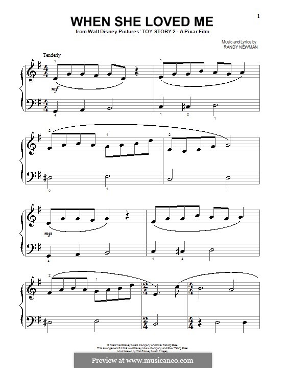 When She Loved Me (from Toy Story 2): For piano (Sarah McLachlan) by Randy Newman