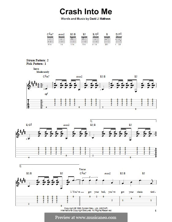 Crash Into Me (Dave Matthews Band): Para guitarra (versão facil) by David J. Matthews