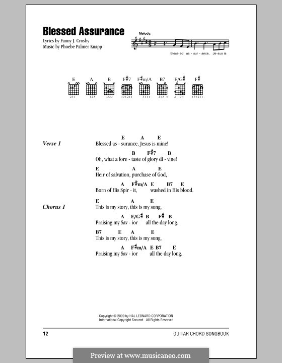 Blessed Assurance: Letras e Acordes by Phoebe Palmer Knapp