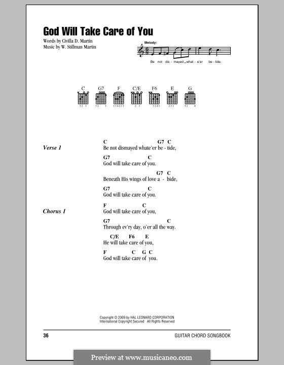 God Will Take Care of You: Letras e Acordes by W. Stillman Martin