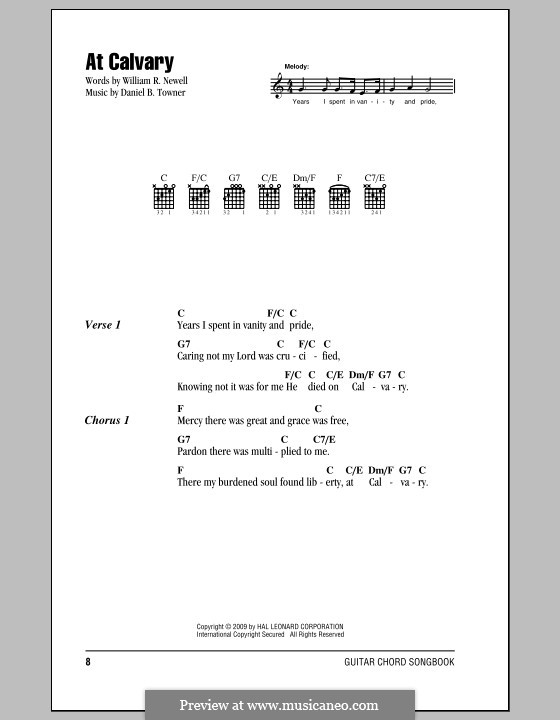 At Calvary: Letras e Acordes by D. B. Towner