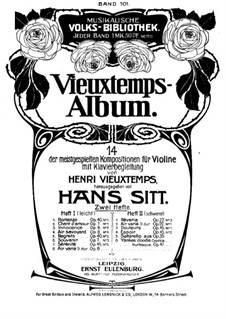 Selected Pieces for Violin and Piano: Selected Pieces for Violin and Piano by Henri Vieuxtemps