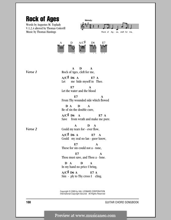 Rock of Ages: Letras e Acordes by Thomas Hastings