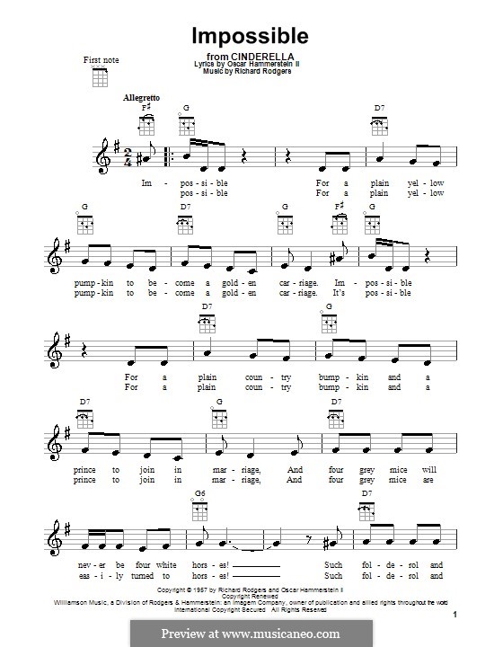 Impossible (from Cinderella): para ukulele by Richard Rodgers