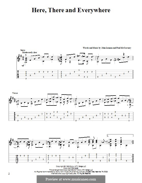 Here, There and Everywhere (The Beatles): para guitarra com guia (partitura de alta qualidade) by John Lennon, Paul McCartney