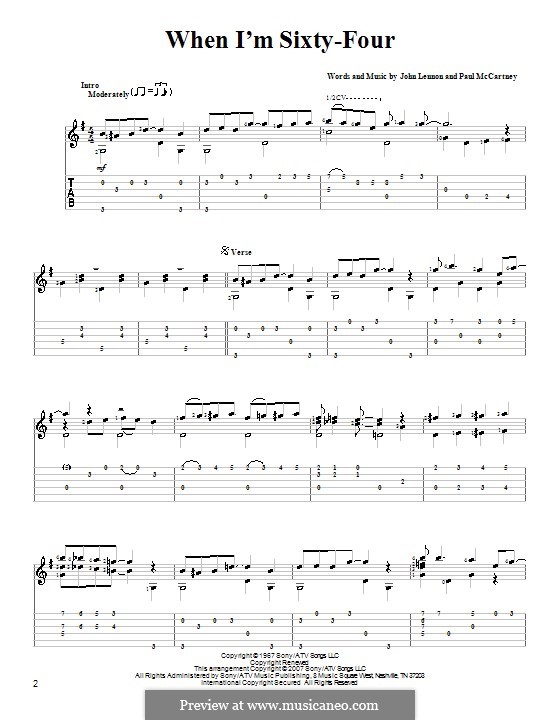 When I'm Sixty-Four (The Beatles), for One Instrument: Para Guitarra by John Lennon, Paul McCartney