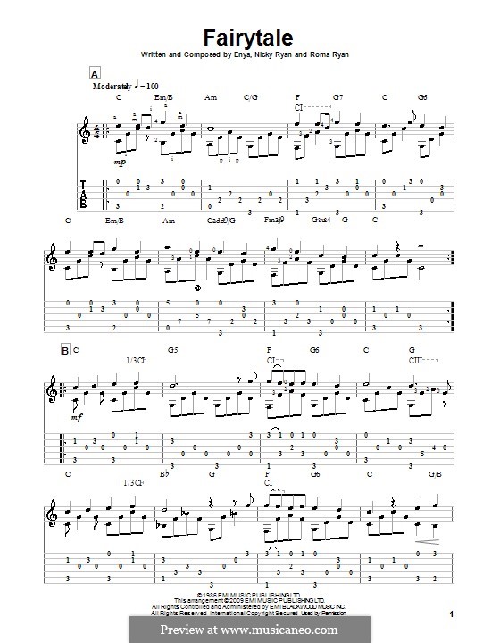 Fairytale (Enya): Para guitarra com guia by Nicky Ryan, Roma Ryan
