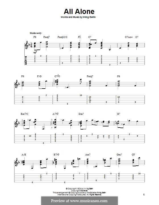 All Alone: Para guitarra com guia by Irving Berlin