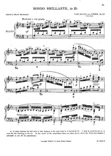 Brilliant Rondo, J.252 Op.62: Para Piano by Carl Maria von Weber