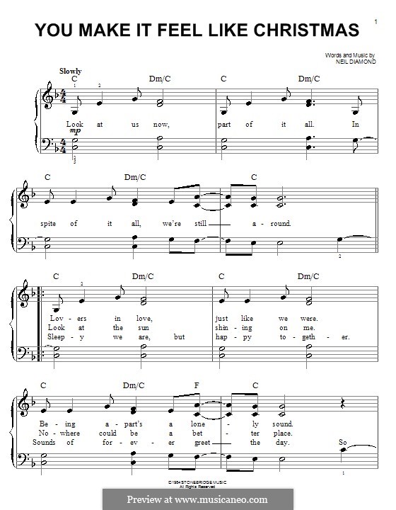 You Make It Feel Like Christmas: Facil para o piano by Neil Diamond