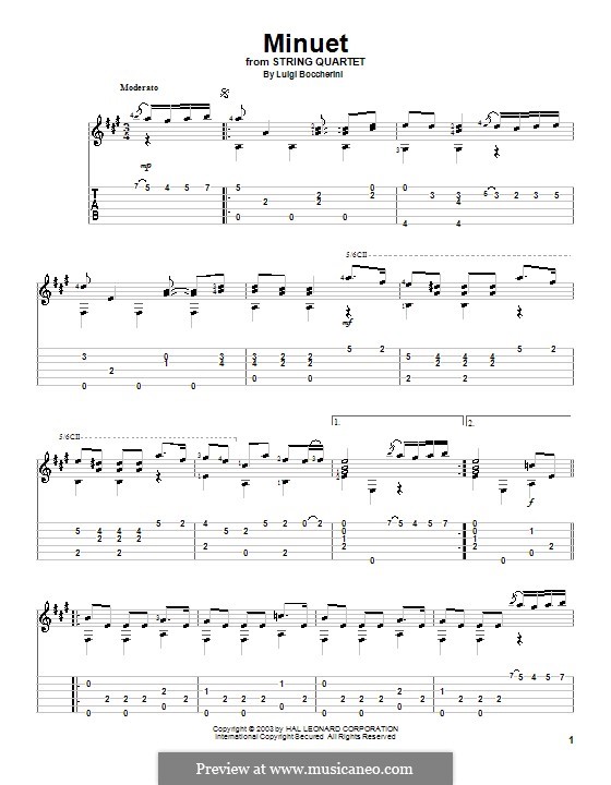 Minuet (Instrumental version): Para Guitarra by Luigi Boccherini