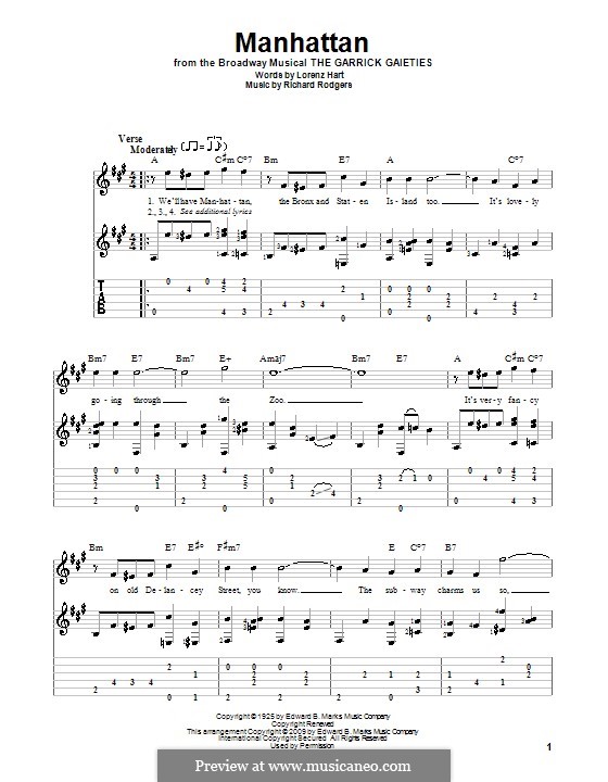 Manhattan: para guitarras com guia by Richard Rodgers