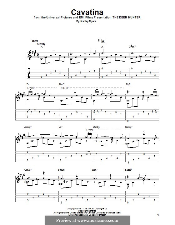 Cavatina (from The Deer Hunter): Para guitarra com guia by Stanley Myers