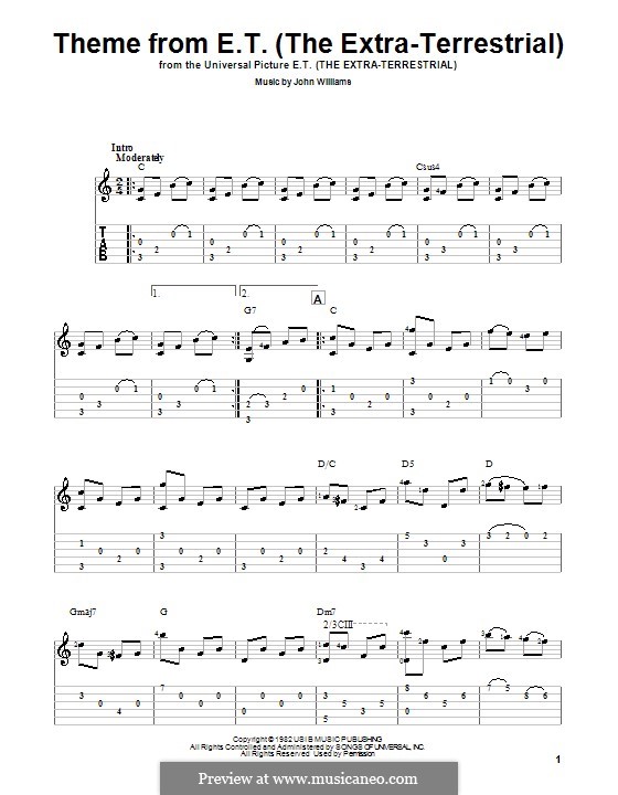 Theme from E.T. (The Extra-Terrestrial): Para guitarra com guia by John Williams