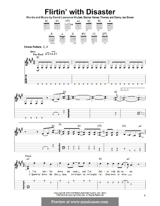 Flirtin' with Disaster (Molly Hatchet): Para guitarra (versão facil) by Banner Harvey Thomas, Danny Joe Brown, David Lawrence Hlubek