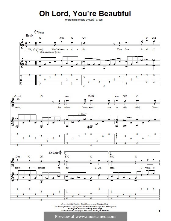 Oh Lord, You're Beautiful: Para guitarra com guia by Keith Green