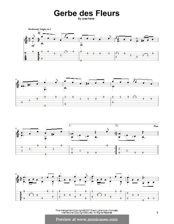 Gerbe des fleurs, Op.41: No.1 Cantinela española by José Ferrer
