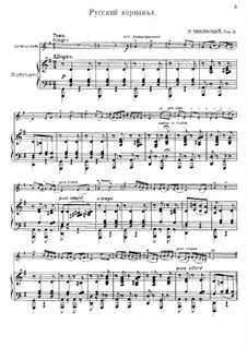 Russian Carnival for Violin and Piano, Op.11: Russian Carnival for Violin and Piano by Henryk Wieniawski