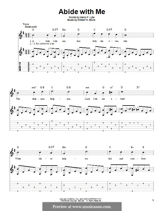 Abide with Me: Para Guitarra by William Henry Monk