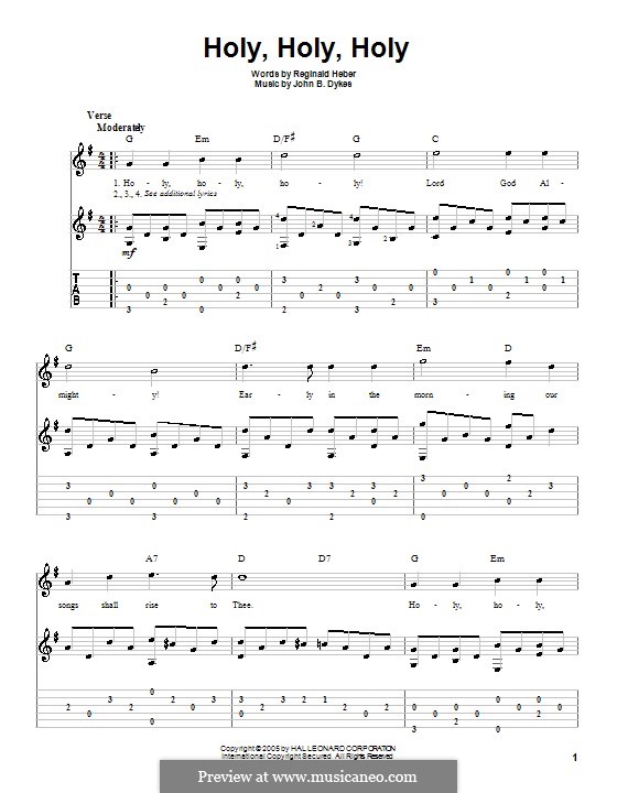 Holy, Holy, Holy! Lord God Almighty: Para guitarra com guia by John Bacchus Dykes