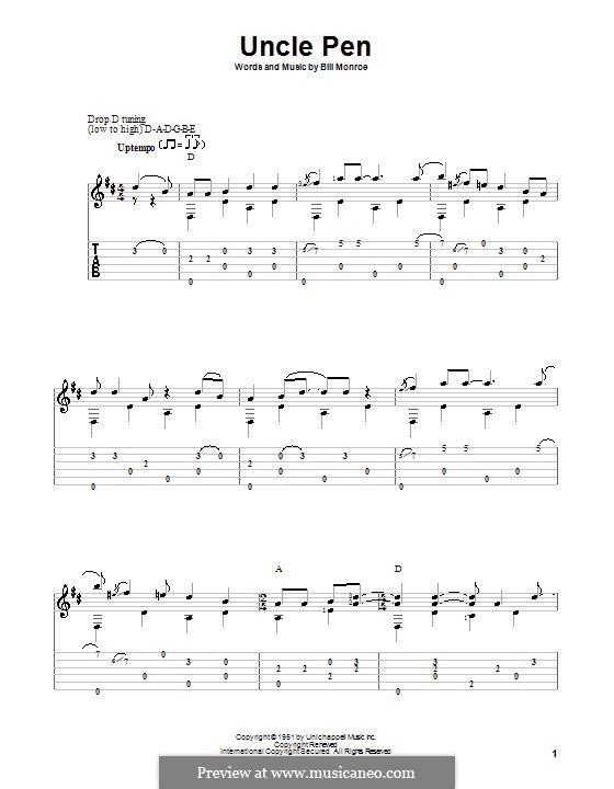 Uncle Pen: Para Guitarra by Bill Monroe