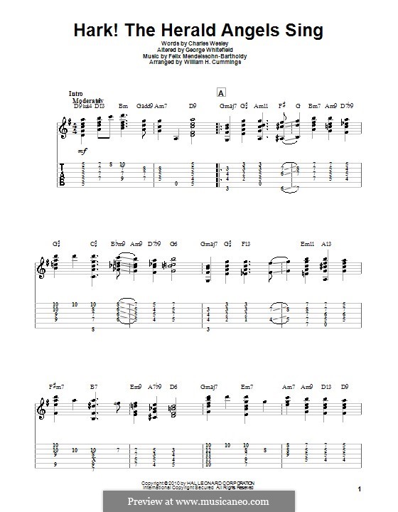 One instrument version: Guitar by Felix Mendelssohn-Bartholdy