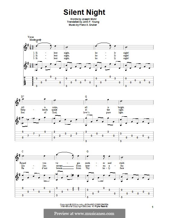 Guitar version: para um único musico (Editado por H. Bulow) by Franz Xaver Gruber